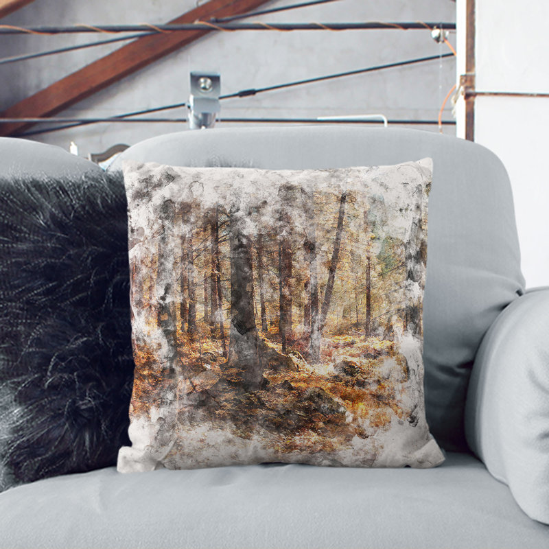 Within the Woods Cushion with Filling, Black, 55cm H x 55cm W x 20cm D