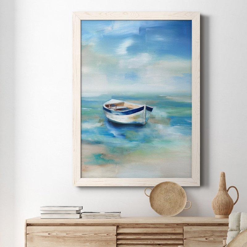 Solitude Shore - Peinture sur toile encadrée, Toile blanche encadrée, H 20 po x l 17 po x P 1 po