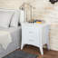 2 Table de chevet blanche avec base en bois pour chambre à coucher de style classique et intemporel