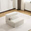 Canapé d'angle modulaire convertible avec oreiller intégré, revêtement en molleton blanc à motifs circulaires, sans assemblage, rembourrage haute résilience, mousse à mémoire de forme haute densité, à monter soi-même.-765511302-765511324