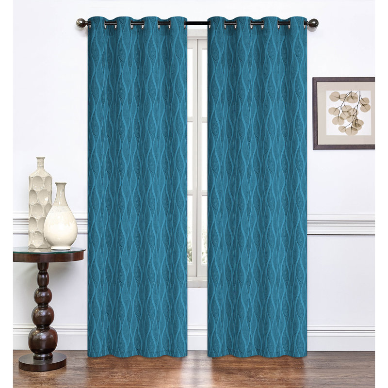 Semi Sheer Curtain Single Panel, Teal