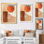 Art mural abstrait terre cuite, géométrie moderne Flow Ii - équilibre terre cuite, décor de toile géométrique-694139902-694139903