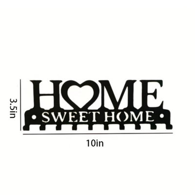 Porte-clés noir avec 5 crochets pour porte d'entrée Black Sweet Home