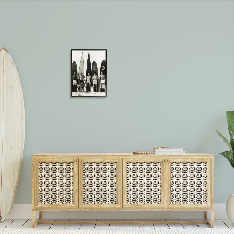 Photographie rétro, hommes surfeur, Giclée encadrée noir minuit, H 20 po x l 16 po x P 1,5 po