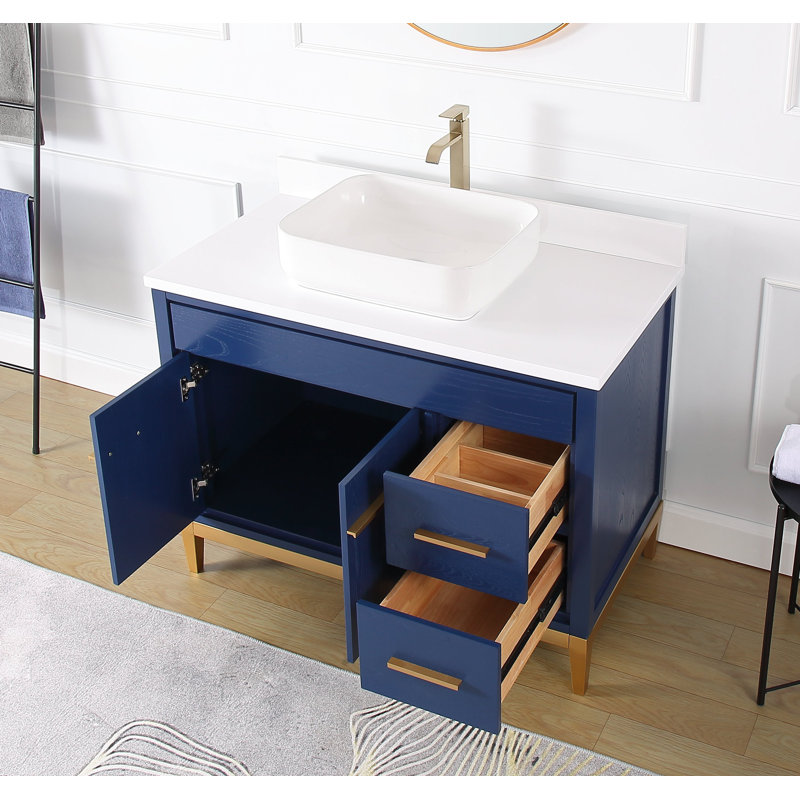 Ensemble de meuble-lavabo 42 po, Blanc, Bleu