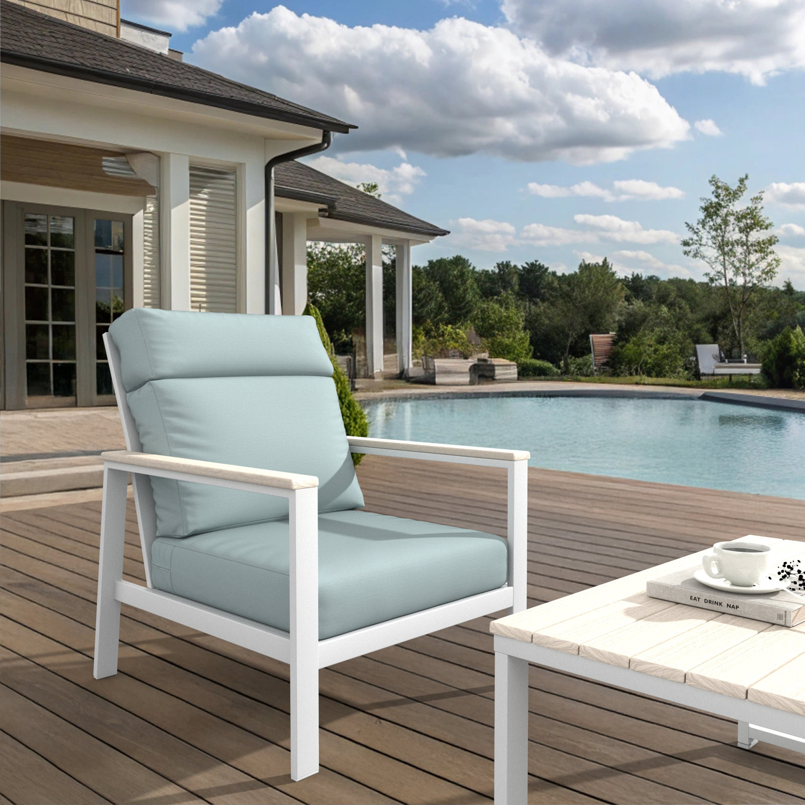 Townsend Sunbrella® Patio Lounge Chair, Bliss Dew