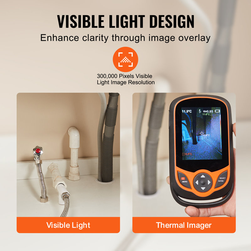 Caméra d'imagerie thermique VEVOR, imageur thermique infrarouge de poche à résolution infrarouge 256 x 192 avec WiFi