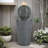 Velistra Tall Striped Concrete Column Fountain With LED Light