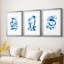 Blue Breeze I - reproduction encadrée sur mesure de qualité supérieure mate - 3 pièces-891318614-891318602
