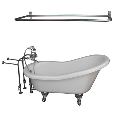67'' x 29.5'' Soaking Acrylic Bathtub with Faucet