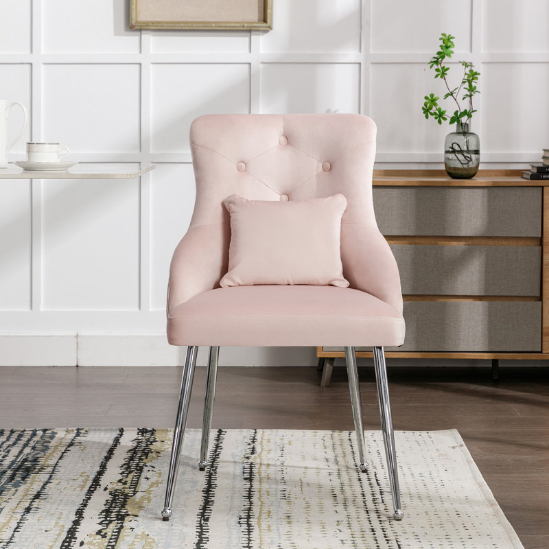 49cm H Metal Side Chair in Pink