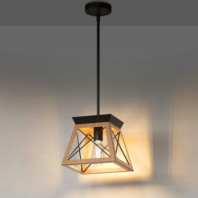 1-Light Farmhouse Geometric Kitchen Island Pendant Light