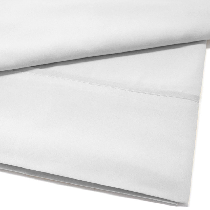 Simple drap plat / dessus seulement, microfibre ultra douce à double brossage, Blanc, Drap plat grand