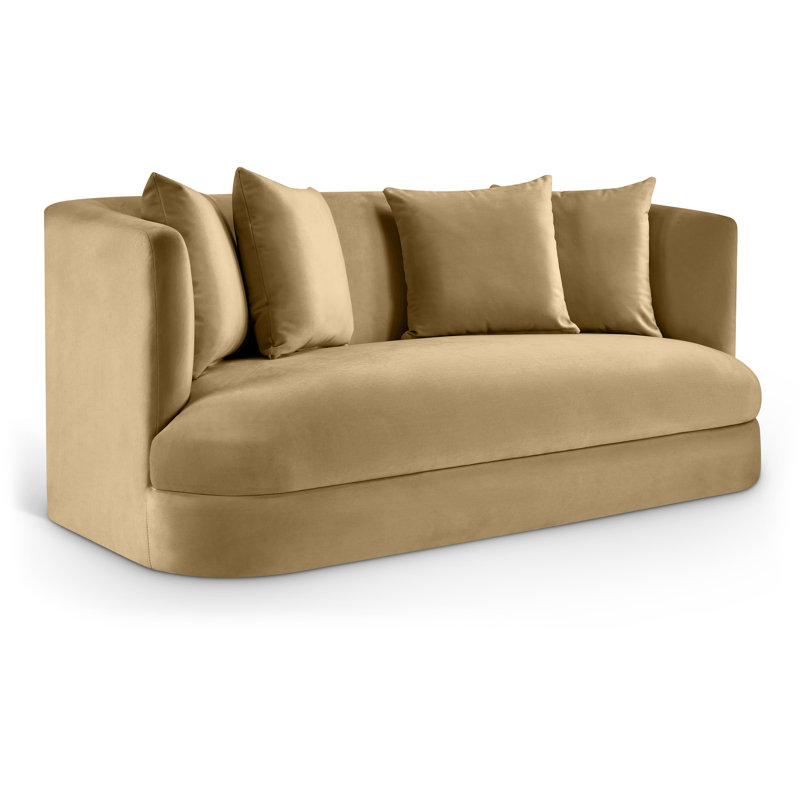 Causeuse en velours Alder, Velours brun clair