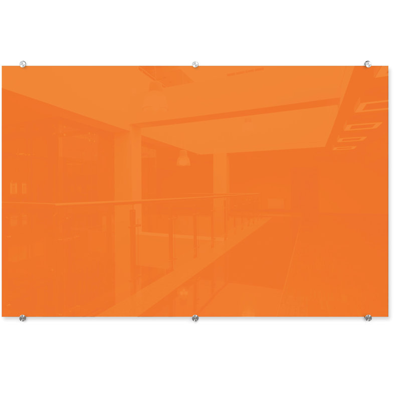 Tableau effaçable mural en verre Visionary, H 47,24 po x L 70,87 po, Orange