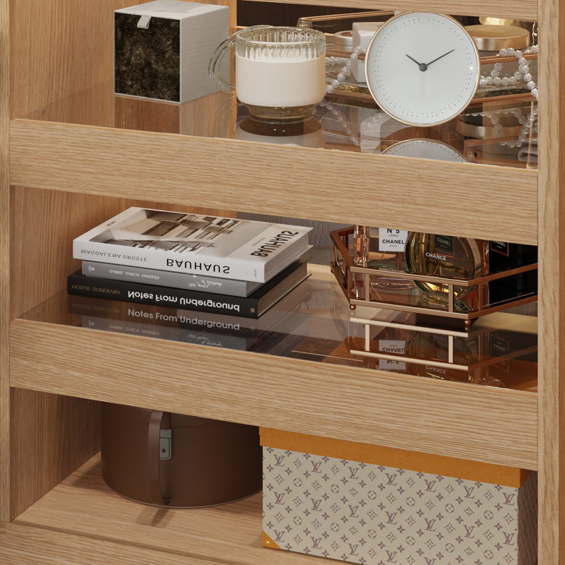 Latitude Run® Elegant Walk-In Closet Island With Glass Top Display And ...