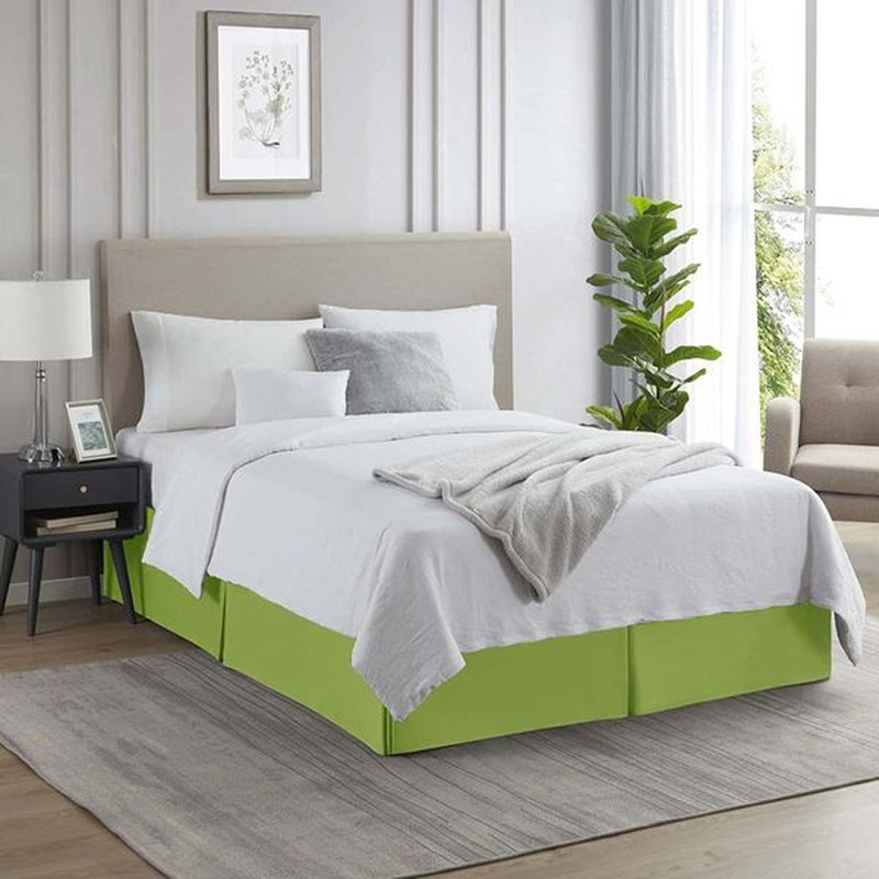 Luxury Pleated 14" Bed Skirt, Garden Green, Full