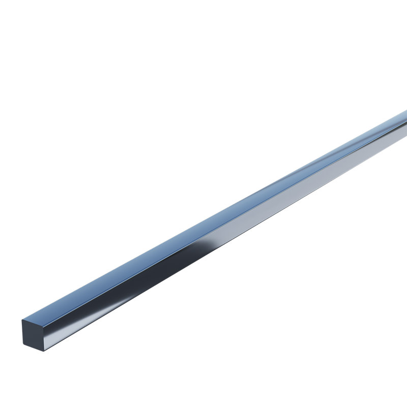Barre décorative en aluminium 0,25 po, L 72 po, Chrome