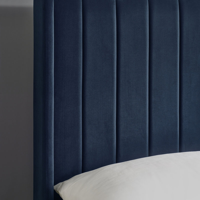 Upholstered Ottoman Storage Bed, Blue, Double (4'6)