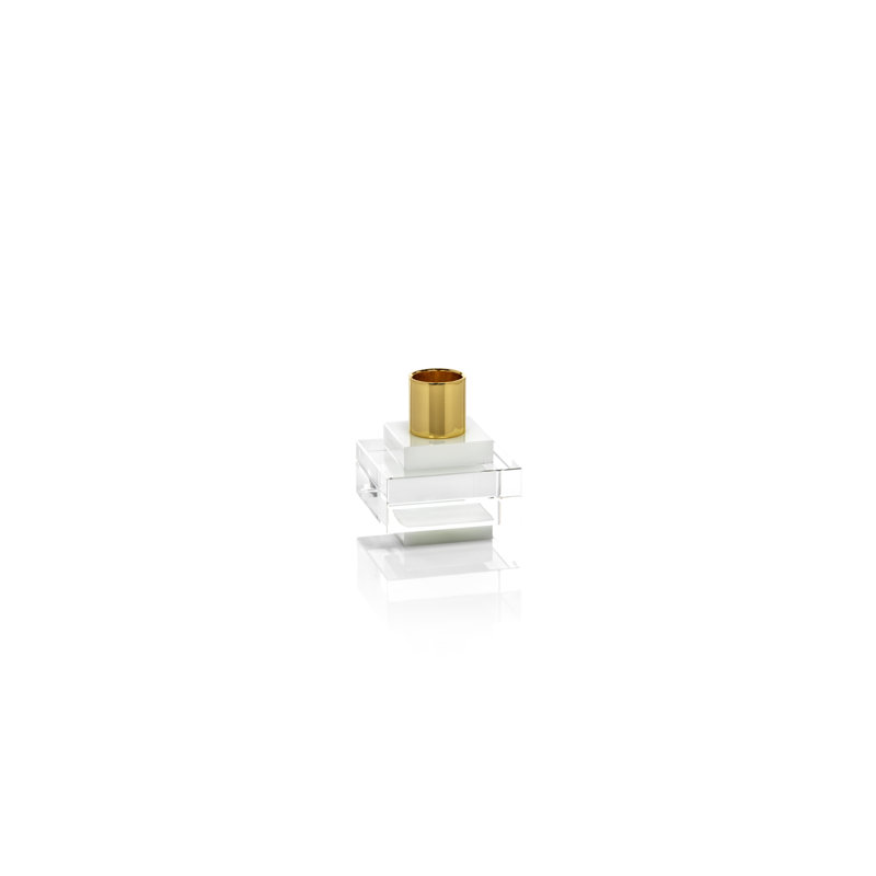 Chandelles de table en cristal 2,75" Vianna, Blanc