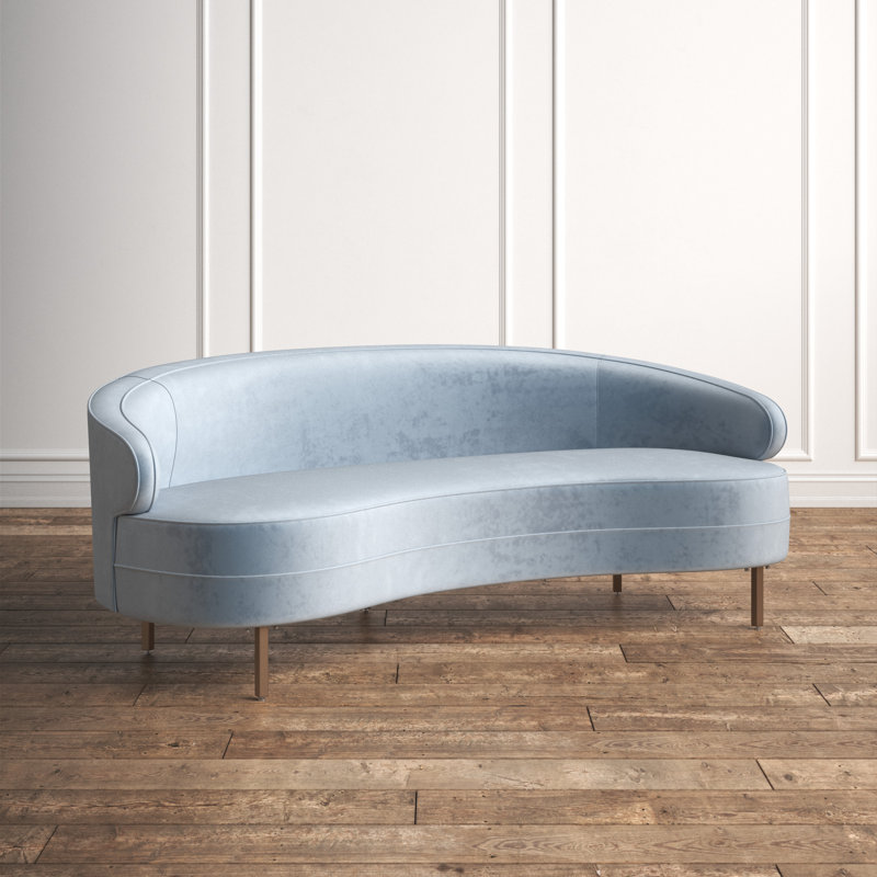 Avanah Upholstered 89.4'' Sofa, Light Blue Velvet