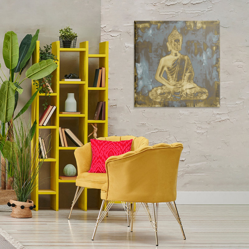 Toile abstraite Mdha Earthy Buddha, design par Tom Bray, H 30 po x l 30 po