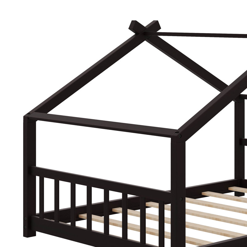 Lit double en bois, Espresso
