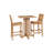 Square Teak Solid Wood Outdoor Bar Table Umbrella Hole , 32 " W 32 " D