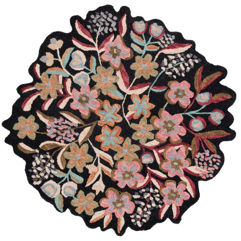 Jardin Hand Tufted Wool;Cotton Floral Indoor Rug, Round 3'