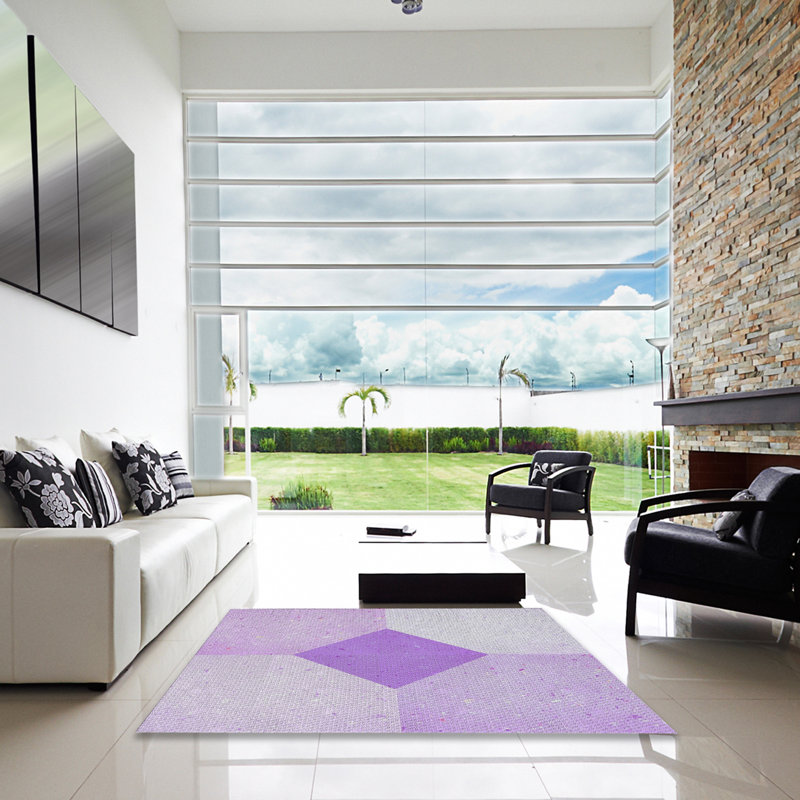 Tapis mauve à métier motorisée, Carré 6 pi