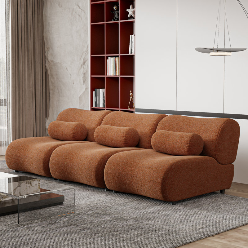 Ensemble de salon modulaire moderne en chenille à 3 sections - Siège profond et dossier doux pour le confort du salon