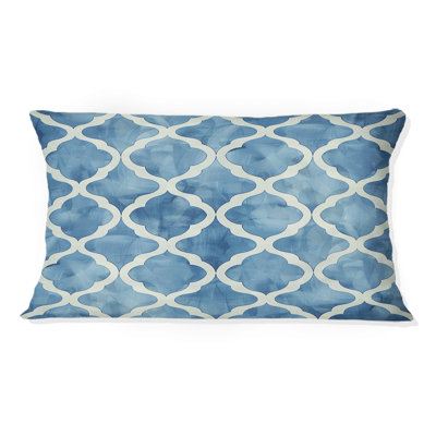 Coussin lombaire bleu Modern Trellis I