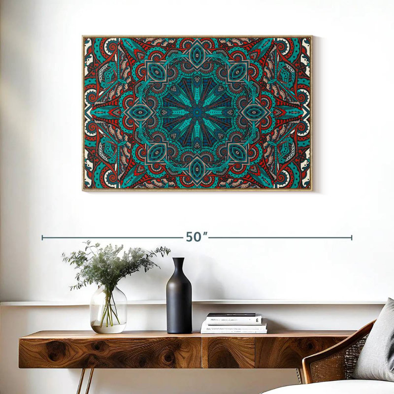 Mer marocaine II, Cadre flottant en bois naturel, 37 po x 25 po