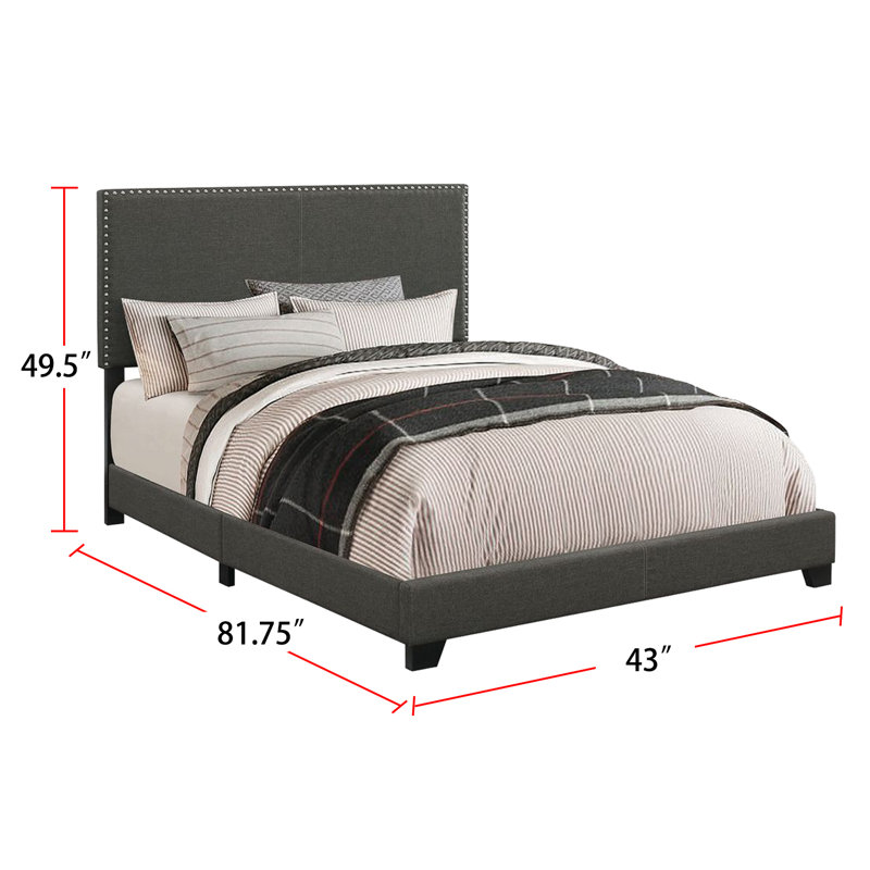 Marlene Upholstered Standard Bed, Twin, Brown