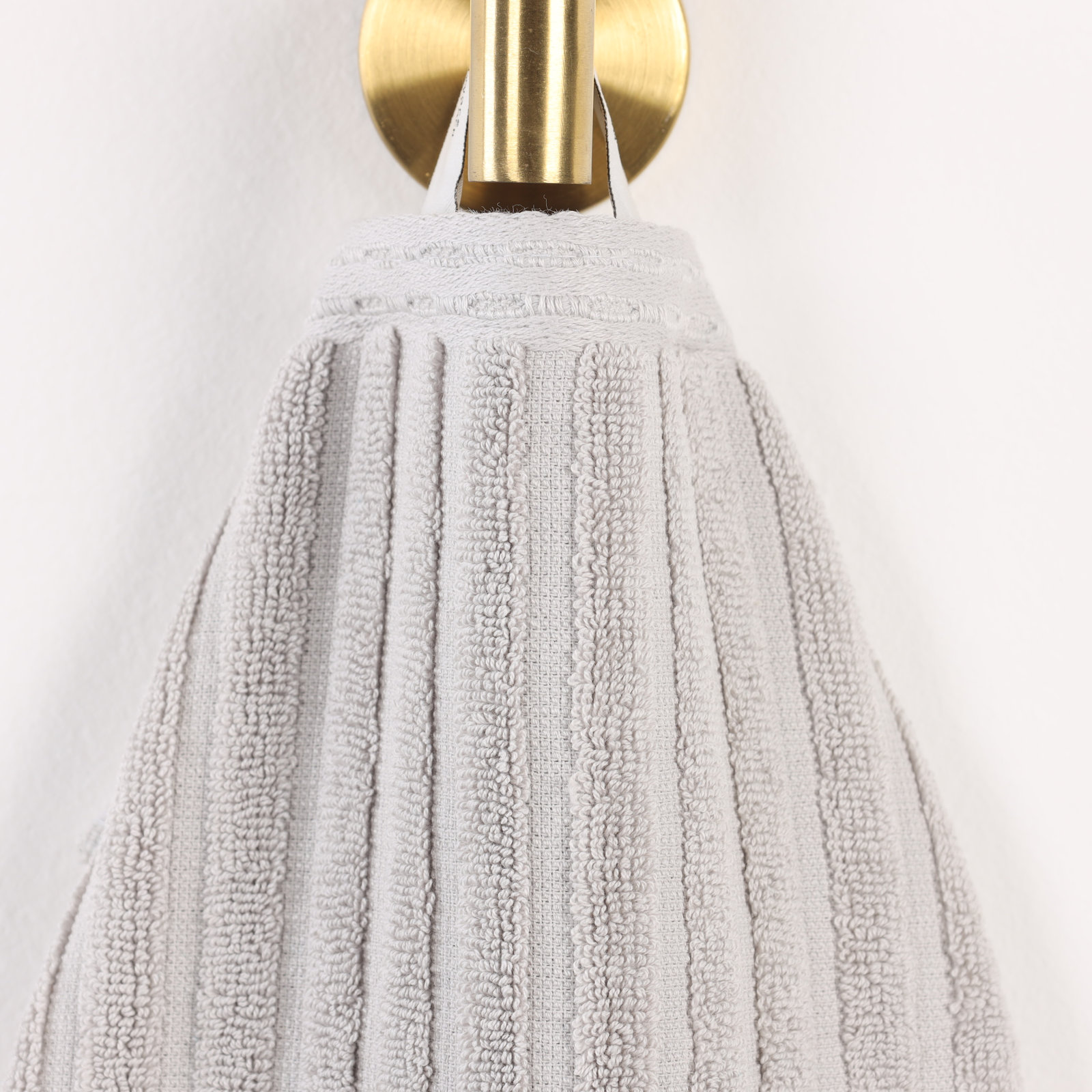 Juras Ribbed Cotton Washcloth Set, Silver