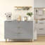 Buffet avec 3 tiroirs et tablettes réglables, blanc-1377719188