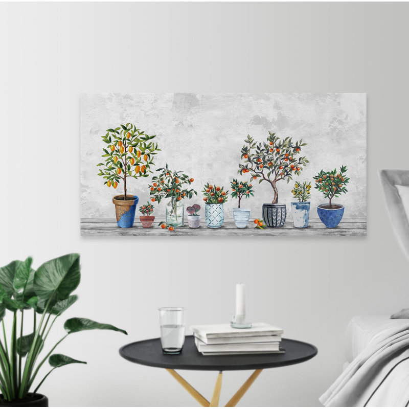 Set Of Plants - Wrapped Canvas Painting, 76cm H x 152cm W x 3.81cm D