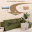 Canapés modulaires vert confortables, tissu chenille, design minimaliste en forme de L pour la maison
