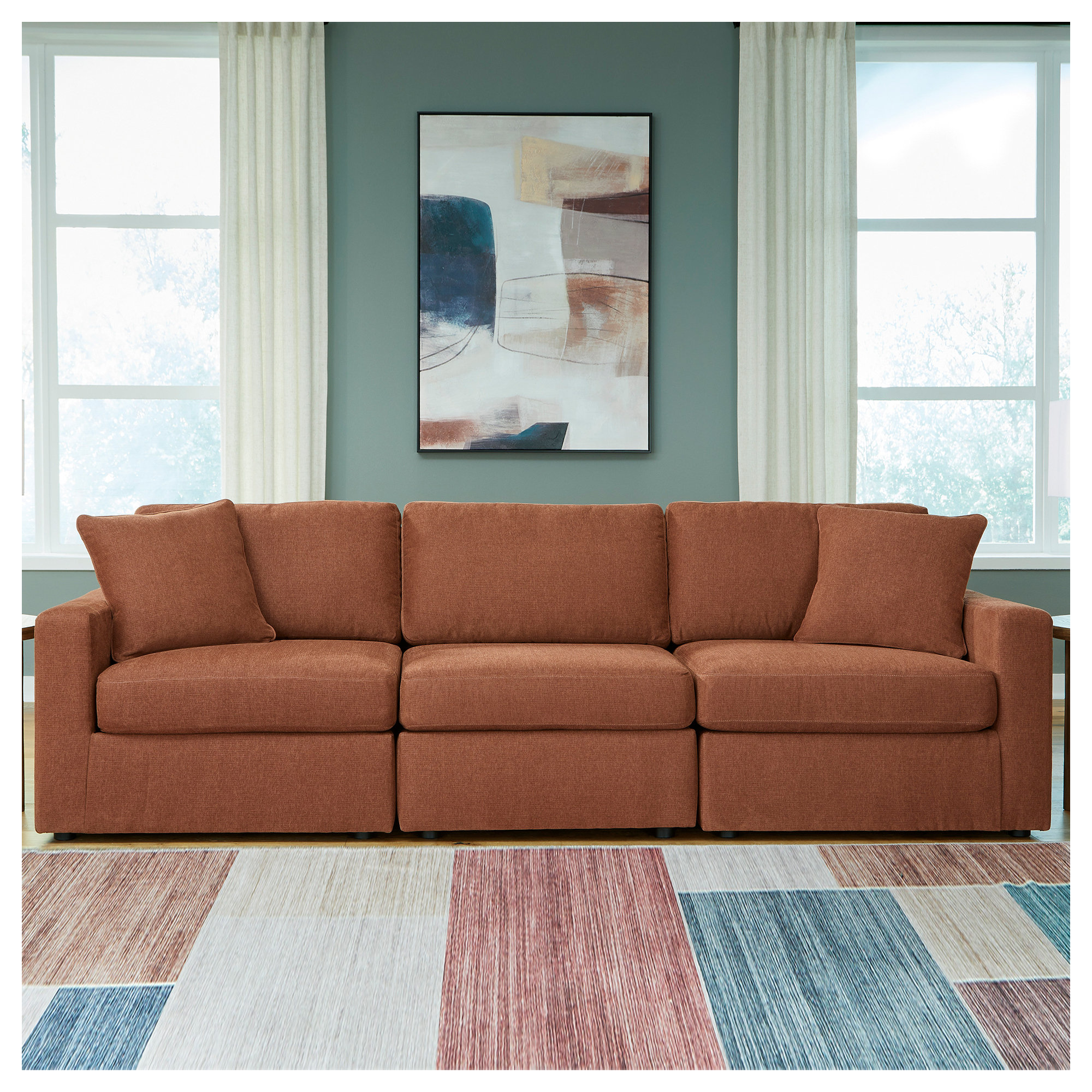 Bulwell Sofa, 3, 36" H x 108" W x 37"D, Brown