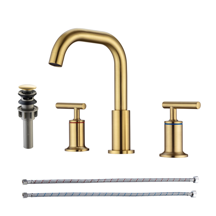 Widespread 2-handle Bathroom Faucet with Drain Assembly