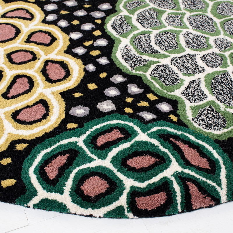 Soho Hand Tufted Wool & Viscose Pile Floral Rug, Square 6'