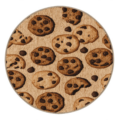 Washable Chocolate chip cookies Desserts Area Rug