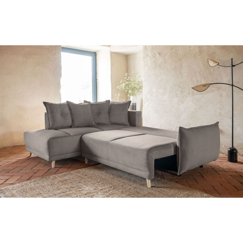 Lazy Lukka 6 Seater Sofa Bed, Left Hand Facing, Brown