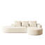 Canapé modulaire en chenille 3 places en L avec coussins Modern L-1579773488
