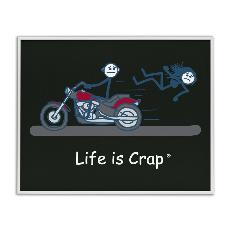 Drôle de motocyclette, giclée par LIC, Estampe numérique encadrée blanc bord de mer, H 16 po x l 20 po