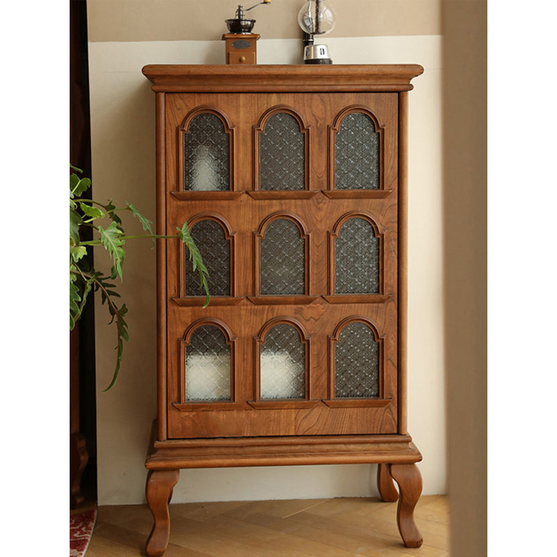 Armoire d'appoint moderne et simple en cerisier à grande capacité