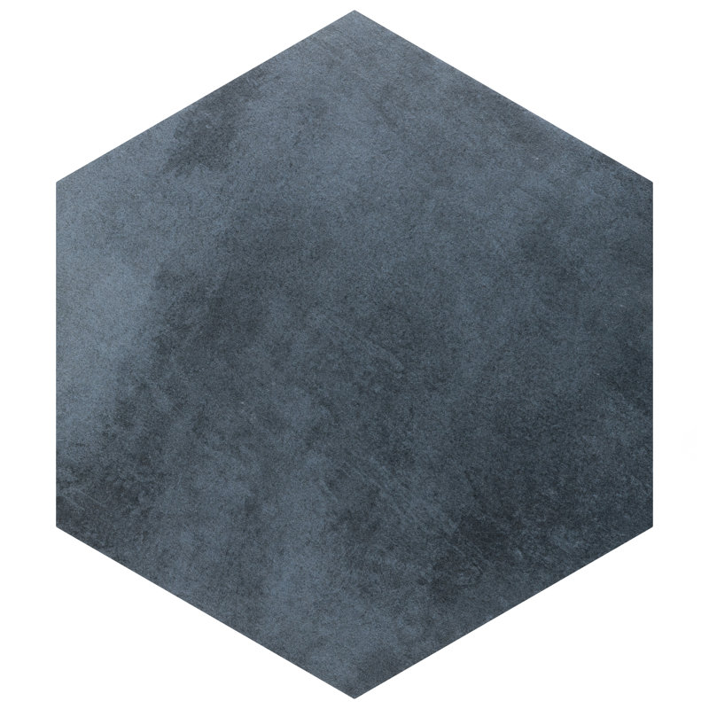 Industrial Hex 8-1/2 In. X 9-7/8 In. Porcelain Modern Look Wall & Floor Tile, Blue