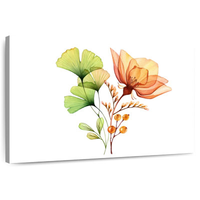 Sheer Flower And Ginkgo Leaf