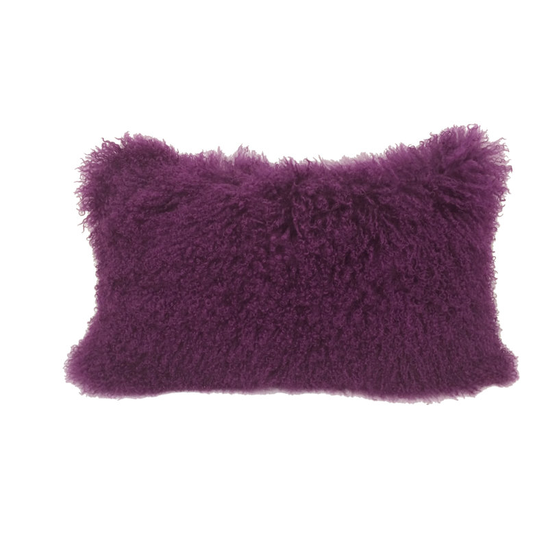 15" X 25" Lambswool Down Throw Pillow, Purple, 15" X 25"