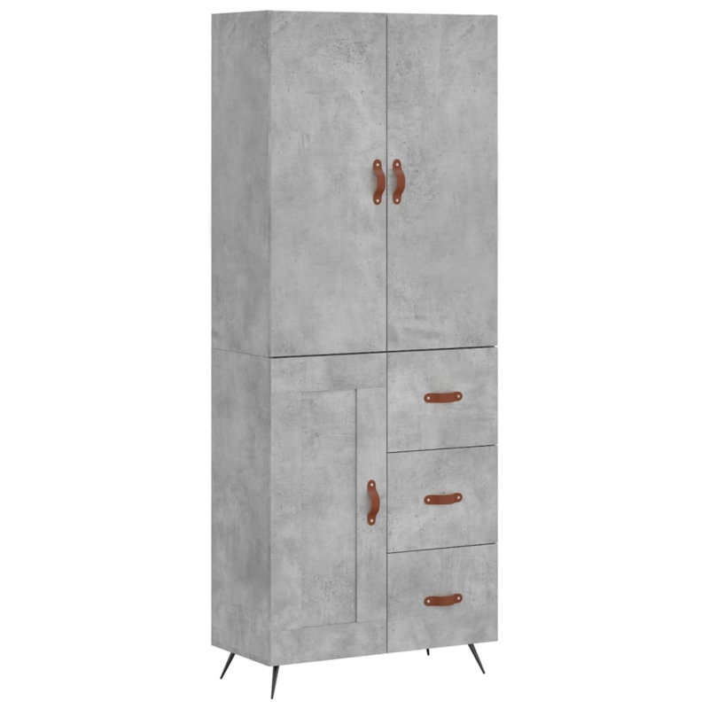 Carvey 3 Door Wardrobe, Concrete Grey